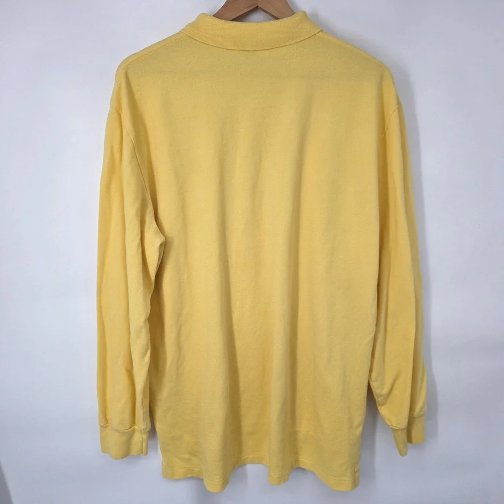 Polo Ralph Lauren‎ Polo Shirt Mens XL Yellow Solid Made in USA Casual Pony